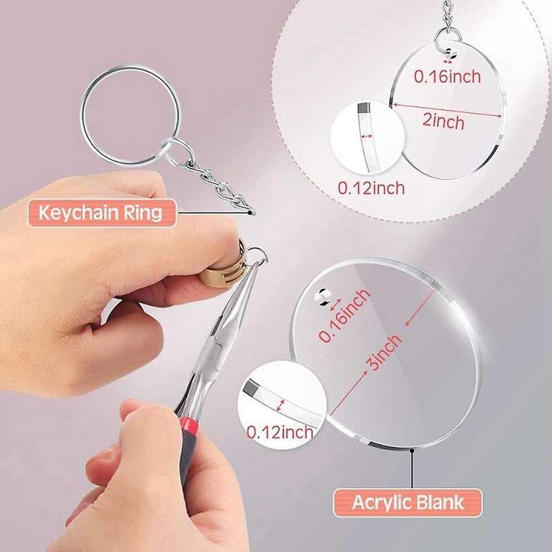 74pcs Acrylic Transparent Circle Discs,with Tassel Pendant