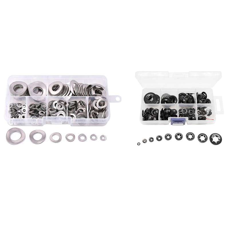 295 Pcs 304 Stainless Steel Spring 2 Wave Washer Gasket Kit