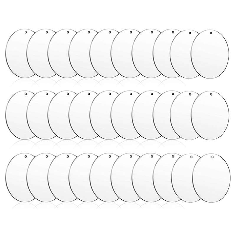 30pcs 4inch Acrylic Circle Ornament, for Diy Craft Project Supplies