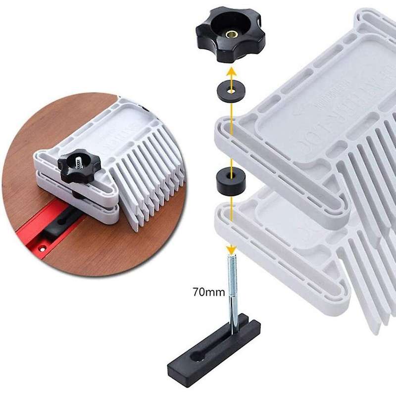 2pcs Feather Board for Table Saws, Router Tables & Band Saw, -white