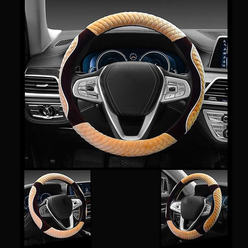 Universal 15 Inch Plush Car Steering Wheel Cover Non-slip Cover 1