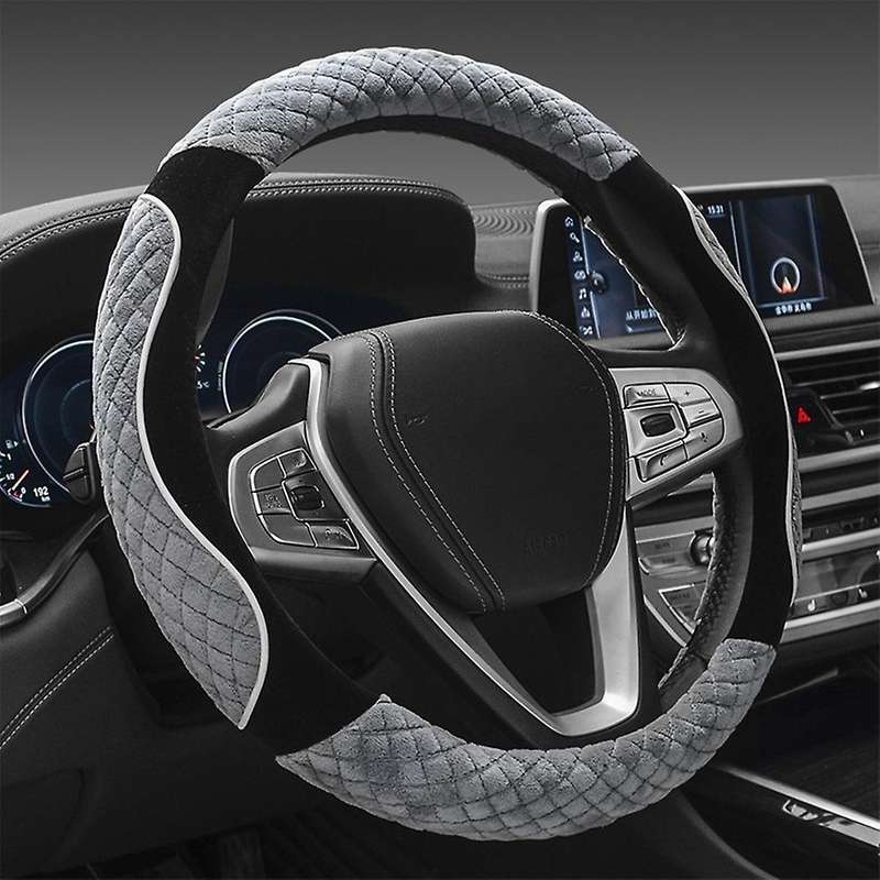 Universal 15 Inch Plush Car Steering Wheel Cover Non-slip Cover 1