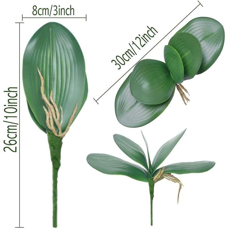 10 Pcs Artificial Phalaenopsis Orchids Leaves 11 Inches Leaf (10 Pcs)