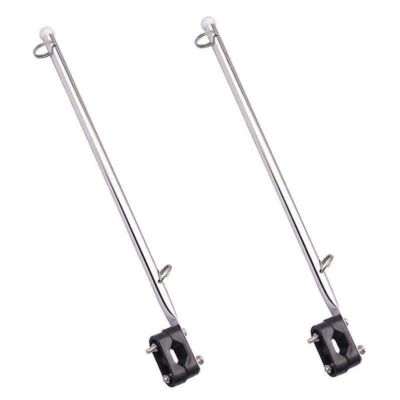 2x 14 Inch Flag Pole Holder Stainless Steel Rail Mount for Boat/yacht
