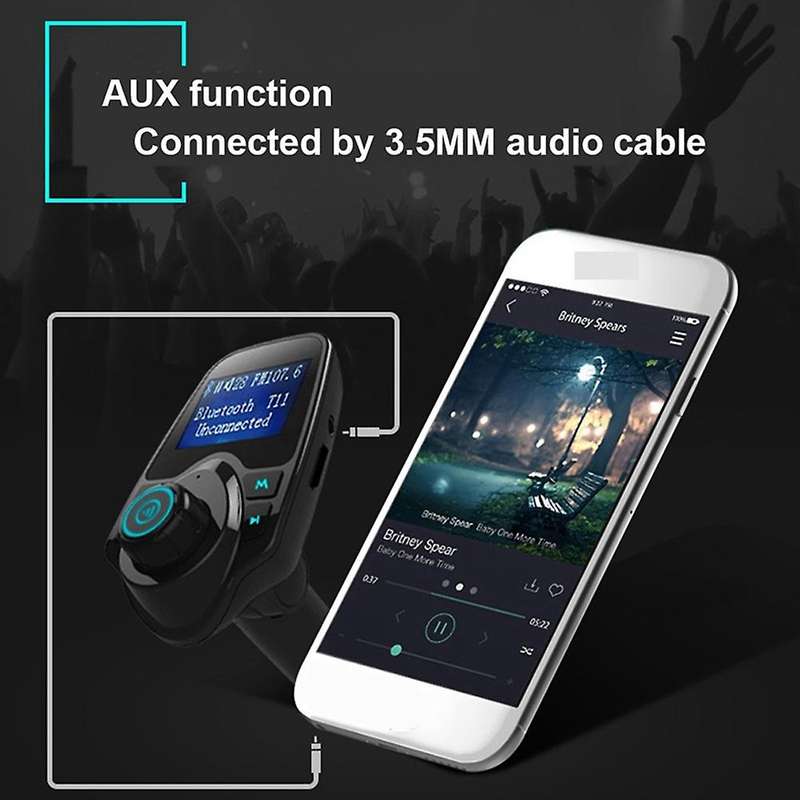 T11 Car Bluetooth Mp3 Player Car Kits 5v 2.1a Dual Usb Car Charger