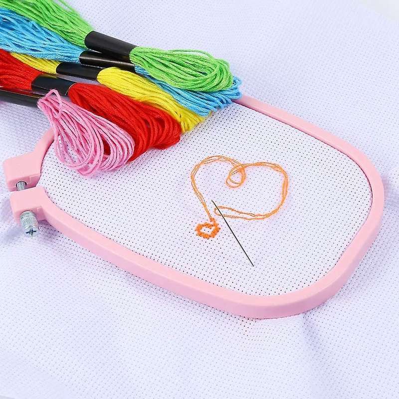 5 Pcs Abs Plastic Embroidery Hoops Set Square Hoops (5 Color)