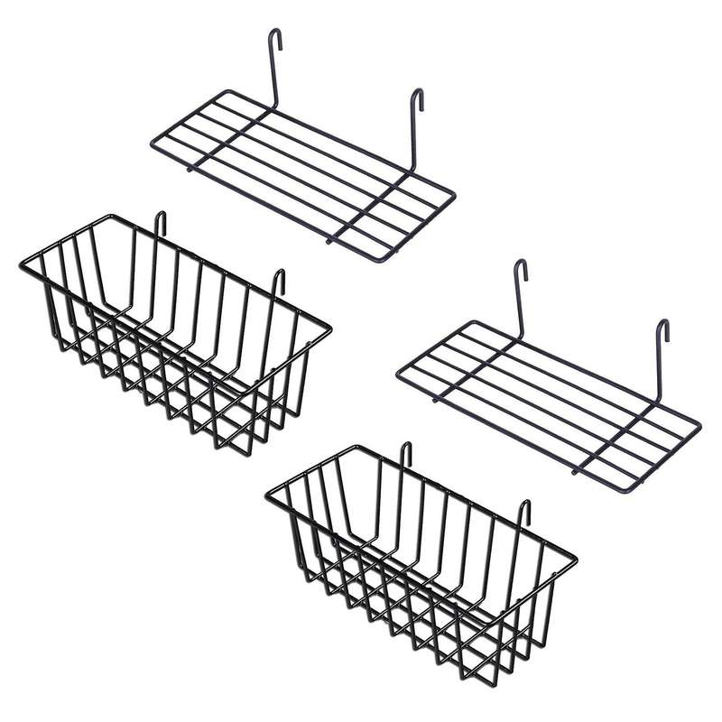 2 Pieces Hanging Basket Straight Shelf Flower Pot Display Holder