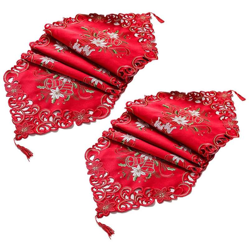 Embroidered Floral Topper for Home Dining Xmas Table Top Decoration
