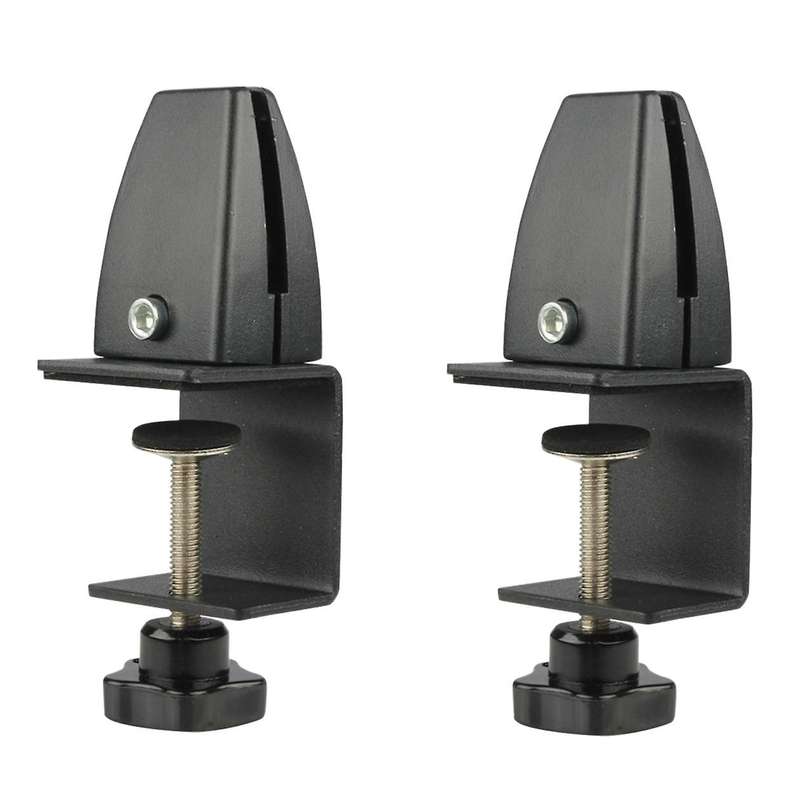 2 Pcs Office Desk Divider Clamp Privacy Screen Clip Holder -black