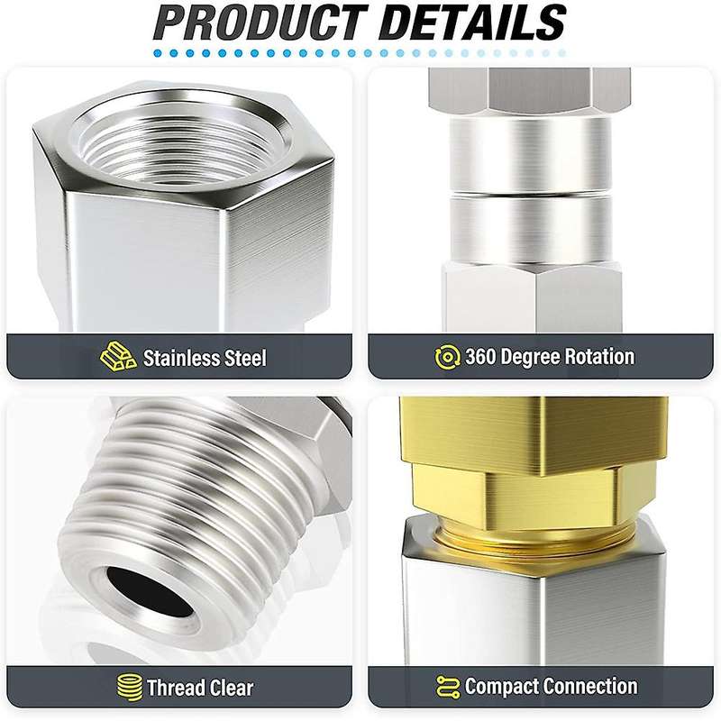 2pcs Pressure Washer Swivel, 3/8 Inch Npt Male Thread Fitting