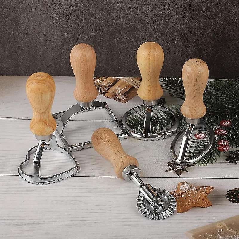 5pcs Ravioli Stamp Maker Cutter Set, for Dumplings,lasagna and Pies