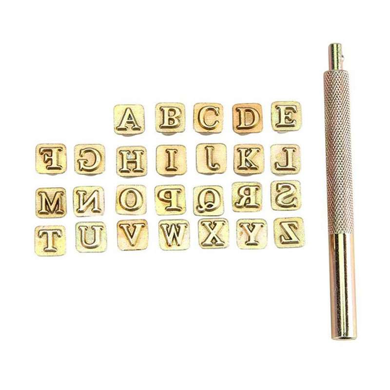 26pcs Steel Alphabet Stamps Punch Set 26 English Letters Metal