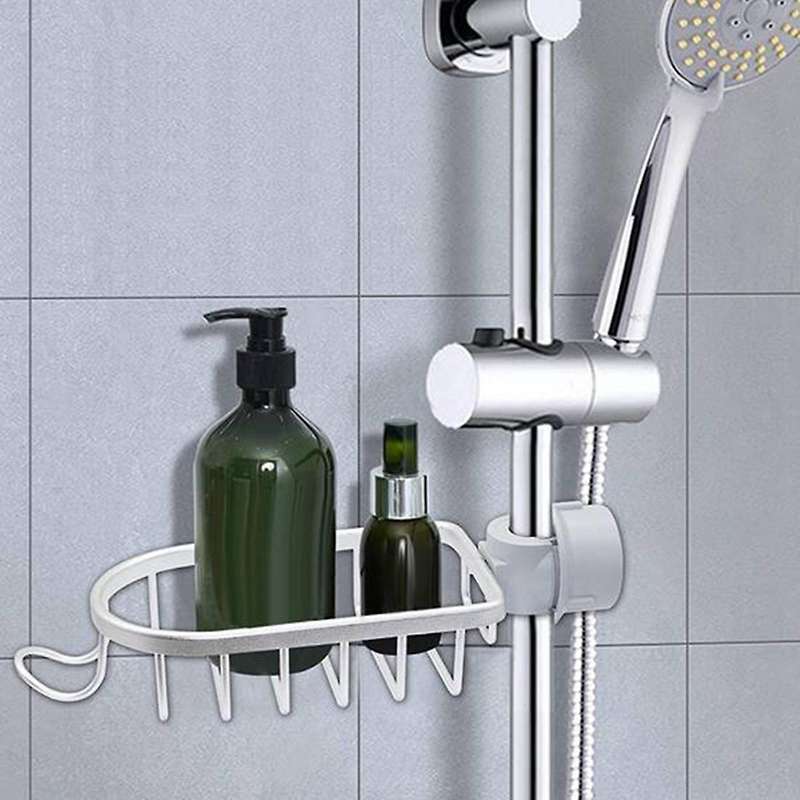 2pcs Aluminum Shower Storage Basket for Kitchen Bathroom Single A