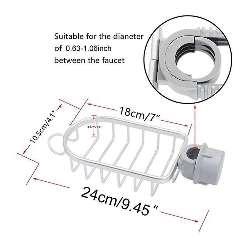 2pcs Aluminum Shower Storage Basket for Kitchen Bathroom Single B