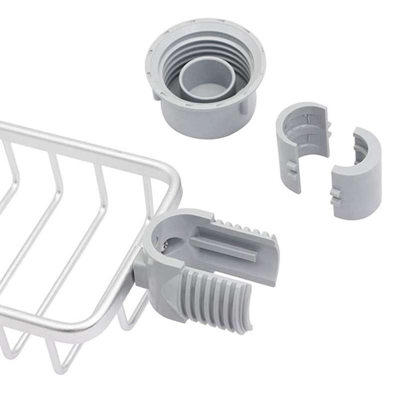 2pcs Aluminum Shower Storage Basket for Kitchen Bathroom Single B