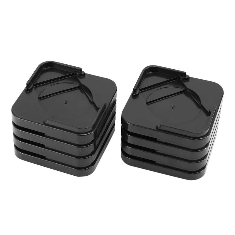 8pcs/set Furniture Leg Risers Plastic for Bed Sofa Chairs (black)