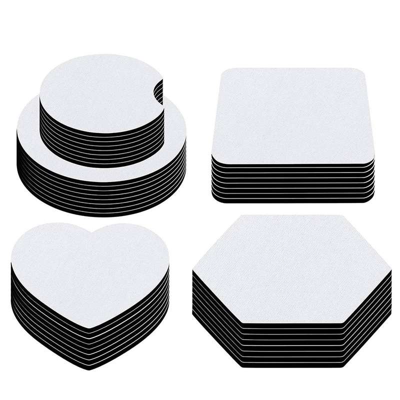 40pcs Sublimation Coasters Blank Heat Transfer Cup Coaster Diy Craft