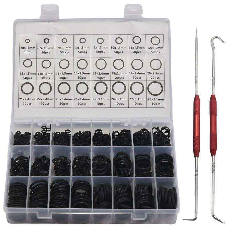 740pcs Nitrile Rubber O Ring Set with Hook Tools Sealing O-ring Kit