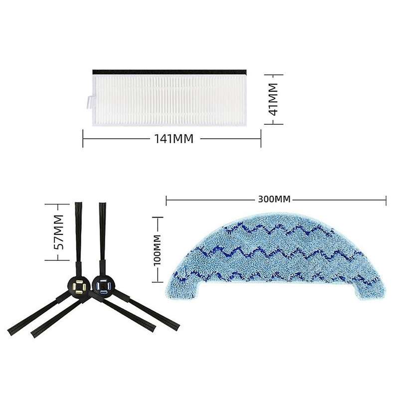 Roller Brush Hepa Filter Side Brush Mop Main Filter for Ilife A7 A9s