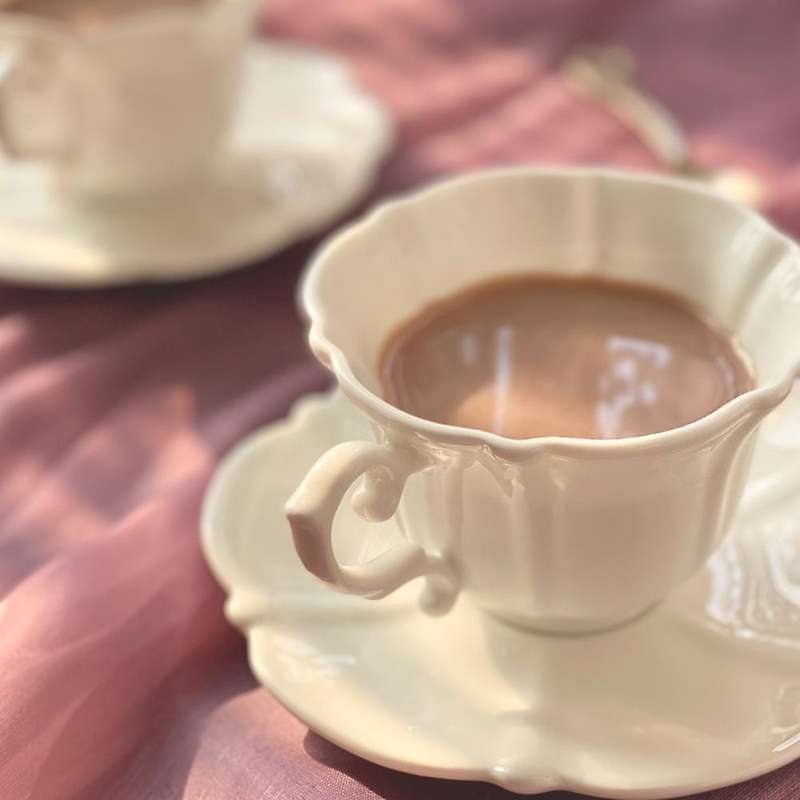 European Retro Ceramic Mug Coffee Cup Coffee Cup and Saucer Set B