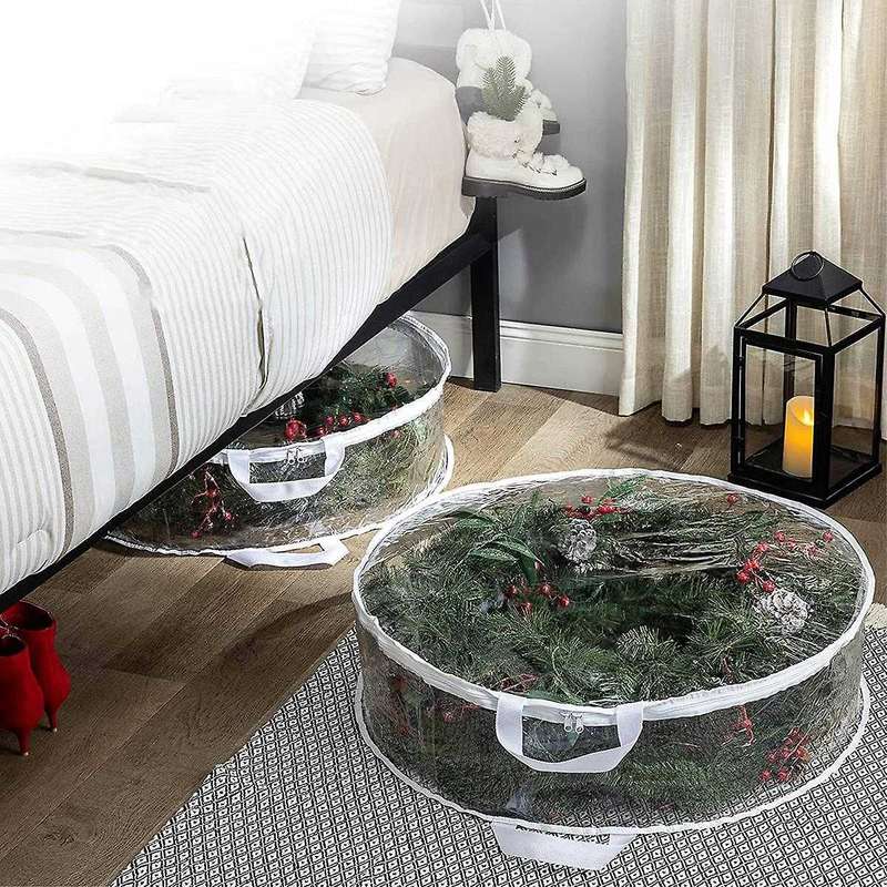 2pack Christmas Wreath Storage Container 30inch(white)