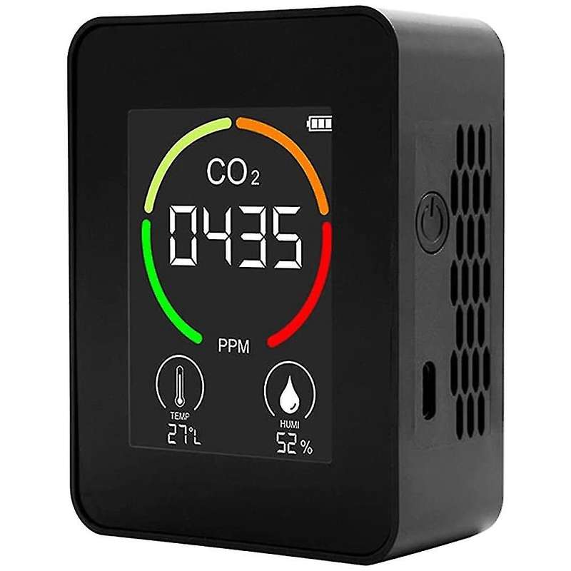 Co2 Detector Thermo-hygrometer Detector Air Quality Monitor Black