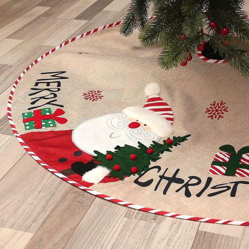 Christmas Tree Skirt Snowman Burlap Rustic Tree Skirt Xmas Skirt B