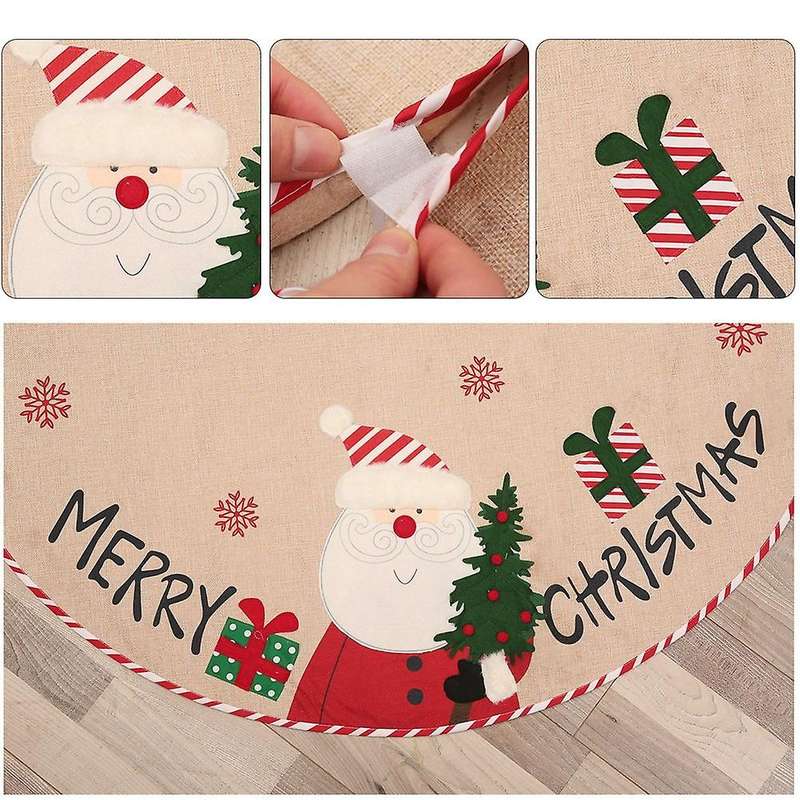 Christmas Tree Skirt Snowman Burlap Rustic Tree Skirt Xmas Skirt B