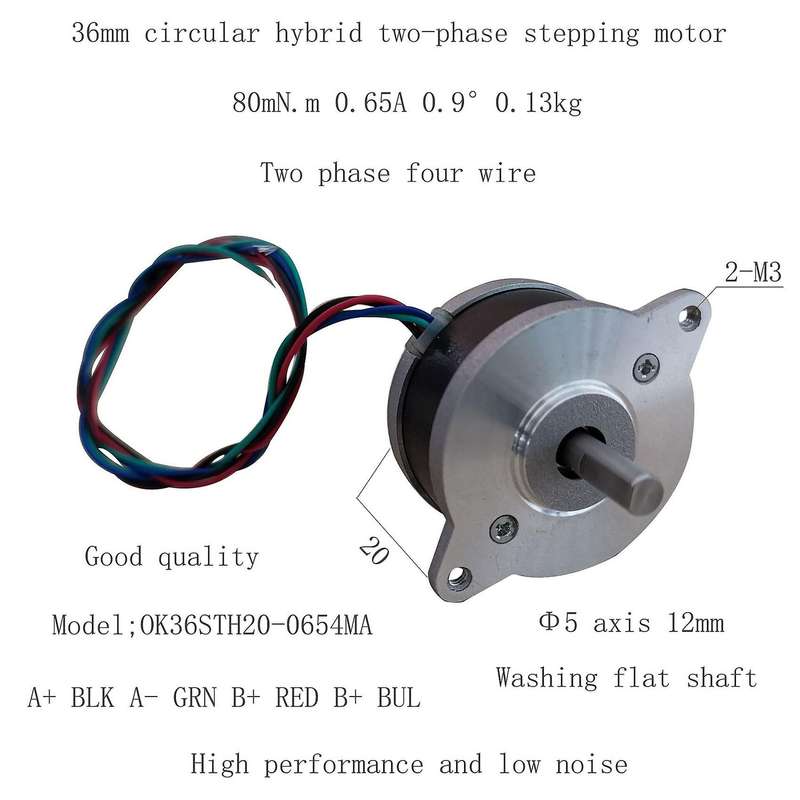 Nema14x20mm 0.9 Deg 0.65a 80mn.m Round Two-phase Stepping Motor