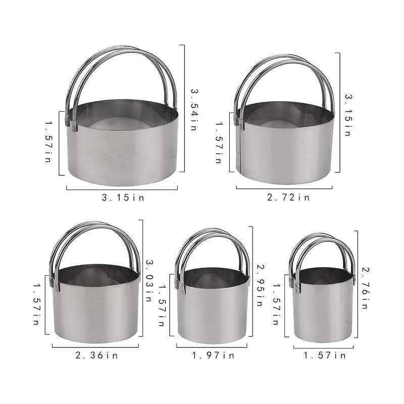 10 Pack Cookie Cutters,round & Square Biscuit Pastry Cutter