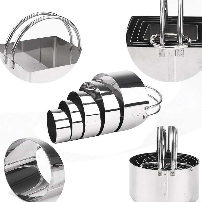 10 Pack Cookie Cutters,round & Square Biscuit Pastry Cutter