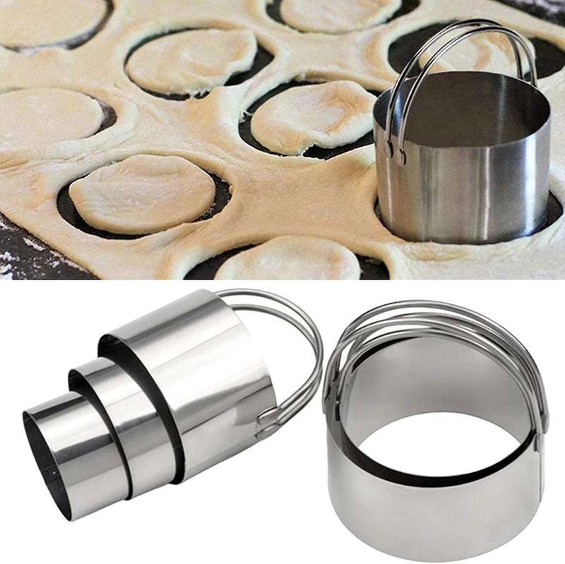 10 Pack Cookie Cutters,round & Square Biscuit Pastry Cutter