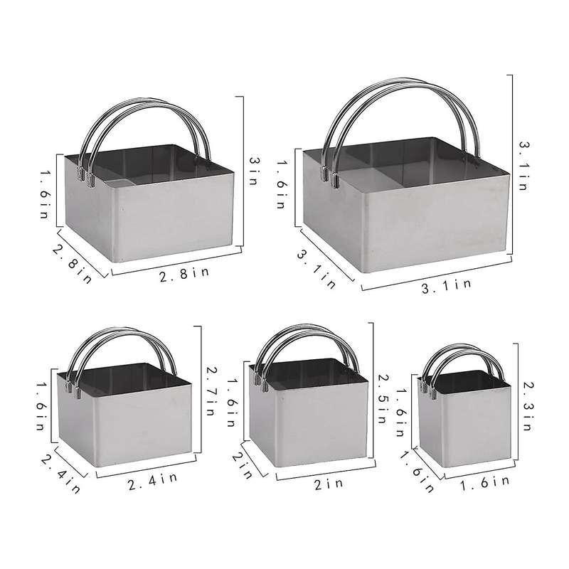 10 Pack Cookie Cutters,round & Square Biscuit Pastry Cutter