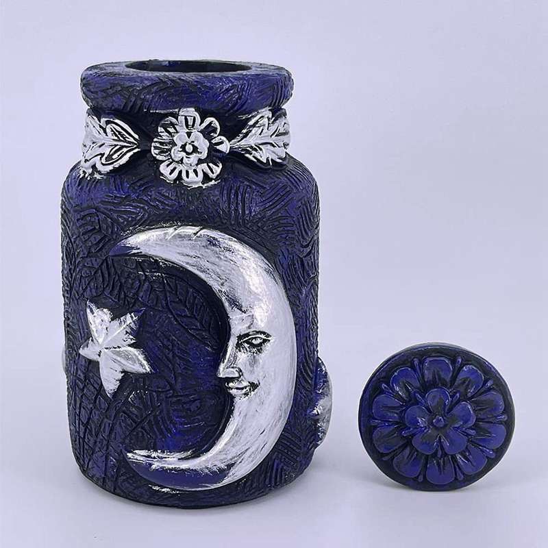 Green Man Witch Bottle /death Shead Moth/celestial Decor Moon D