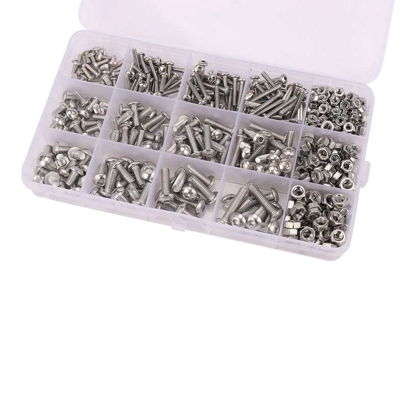 515pcs Mxsh4 M3/m4/m5 Stainless Steel Screws with Nuts Assortment