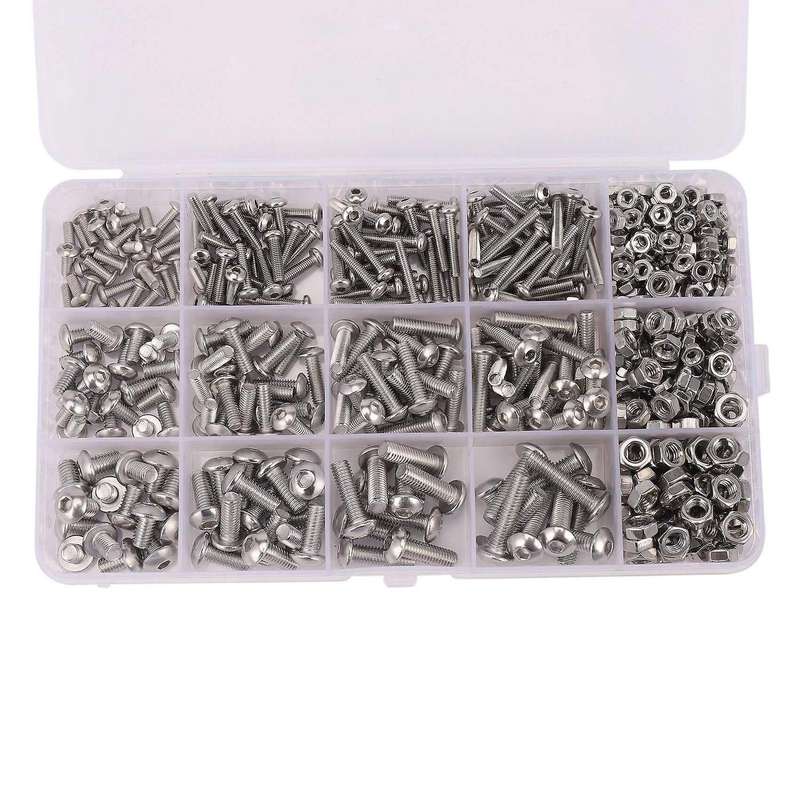 515pcs Mxsh4 M3/m4/m5 Stainless Steel Screws with Nuts Assortment