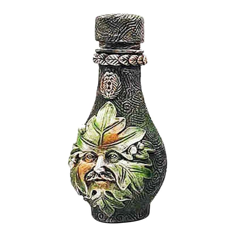 Green Man Witch Bottle /death Shead Moth/celestial Decor Moon C