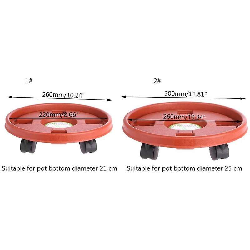 2pcs Plant Flower Pot Bottom Stand Trolley Portable Planter Tray