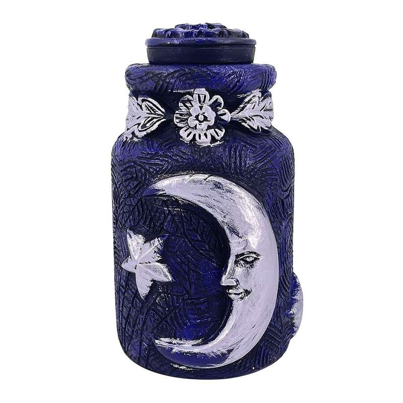 Green Man Witch Bottle /death Shead Moth/celestial Decor Moon B