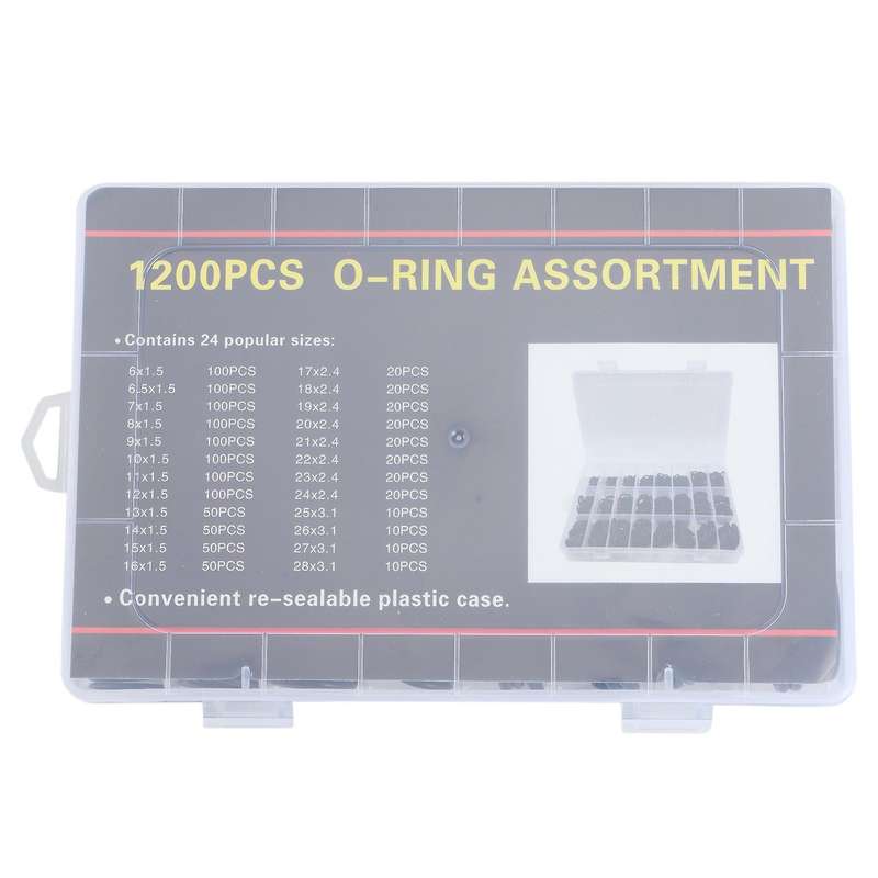 1200pcs Nitrile Rubber O Ring Kit 24 Sizes O Rings Assortment Kit