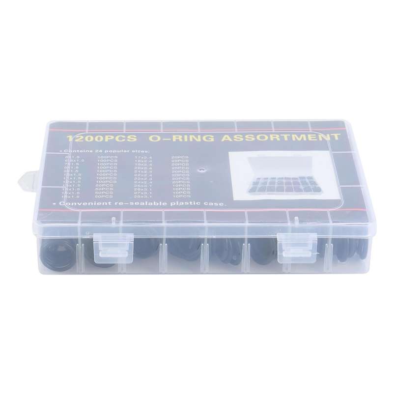 1200pcs Nitrile Rubber O Ring Kit 24 Sizes O Rings Assortment Kit