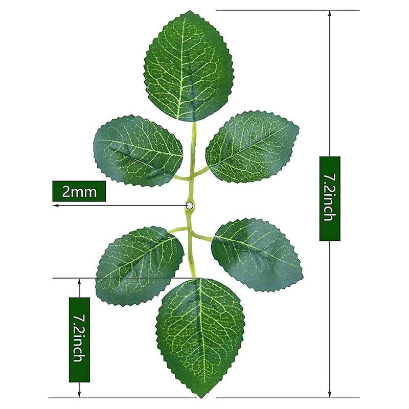 200pcs Bulk Rose Leaves Artificial Greenery Fake Rose Flower Leaves
