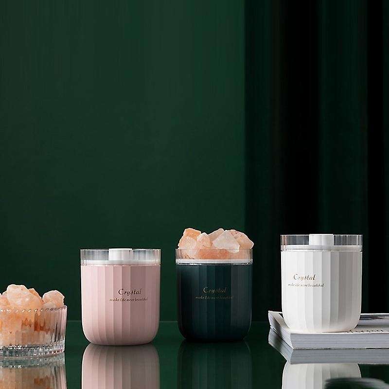 Portable Usb Air Humidifier Crystal Salt Stone Aroma Diffuser, Pink