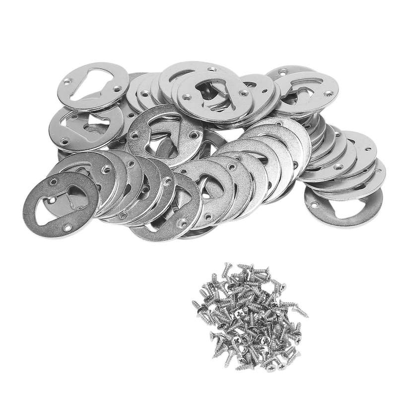 50 Set Bottle Opener Insert,stainless Steel Round Diy Bottle Opener