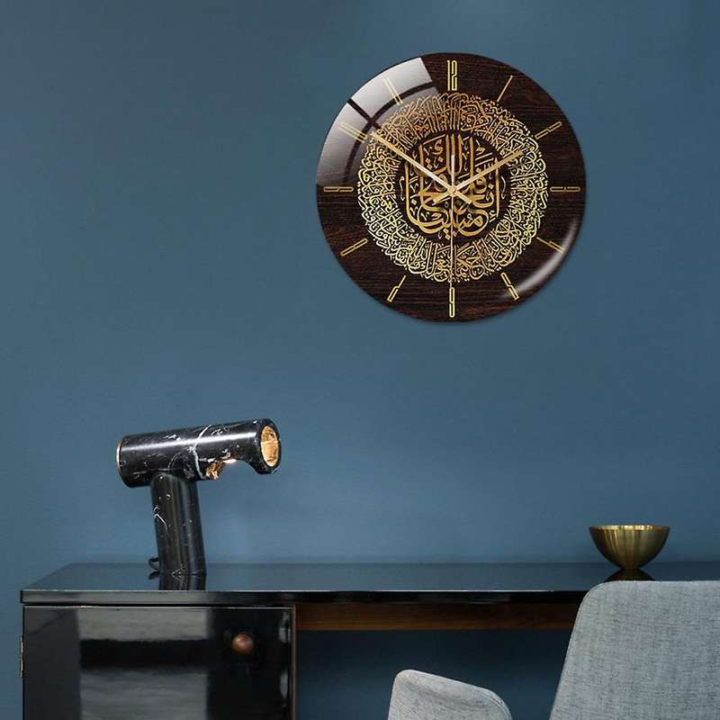 Acrylic Islamic Wall Clock 30cm Muslim Home Deco Wall Clock(golden)