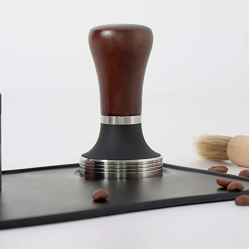 51mm Coffee Tamper Wooden Handle Tool with Stainless Steel Flat Base