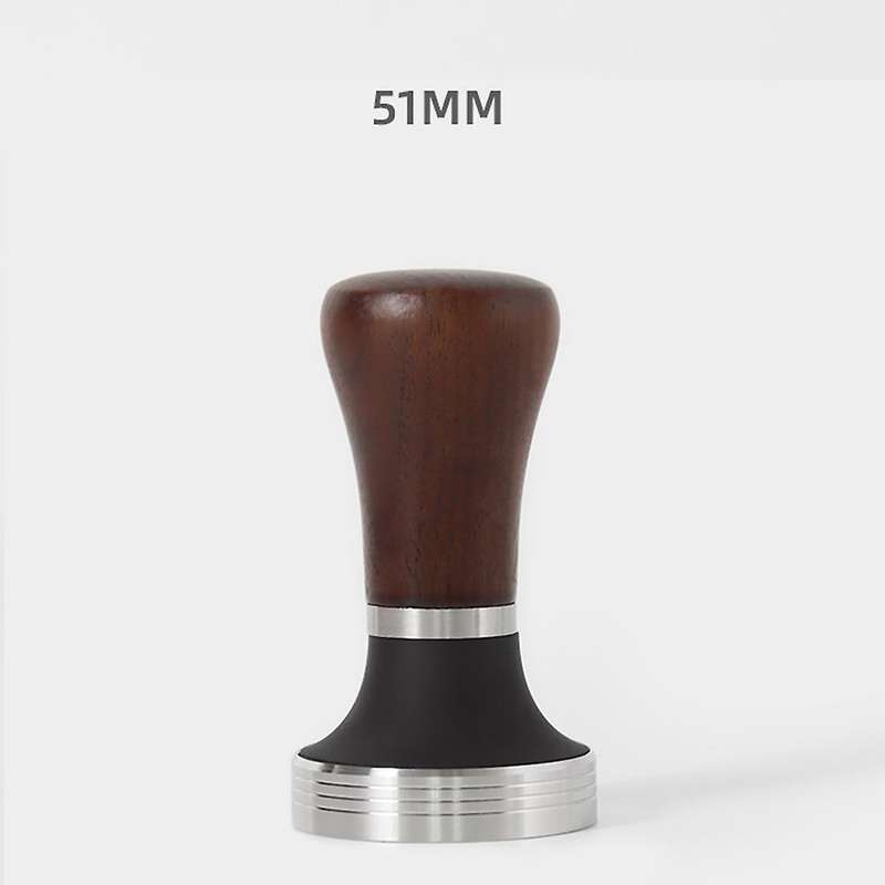 51mm Coffee Tamper Wooden Handle Tool with Stainless Steel Flat Base
