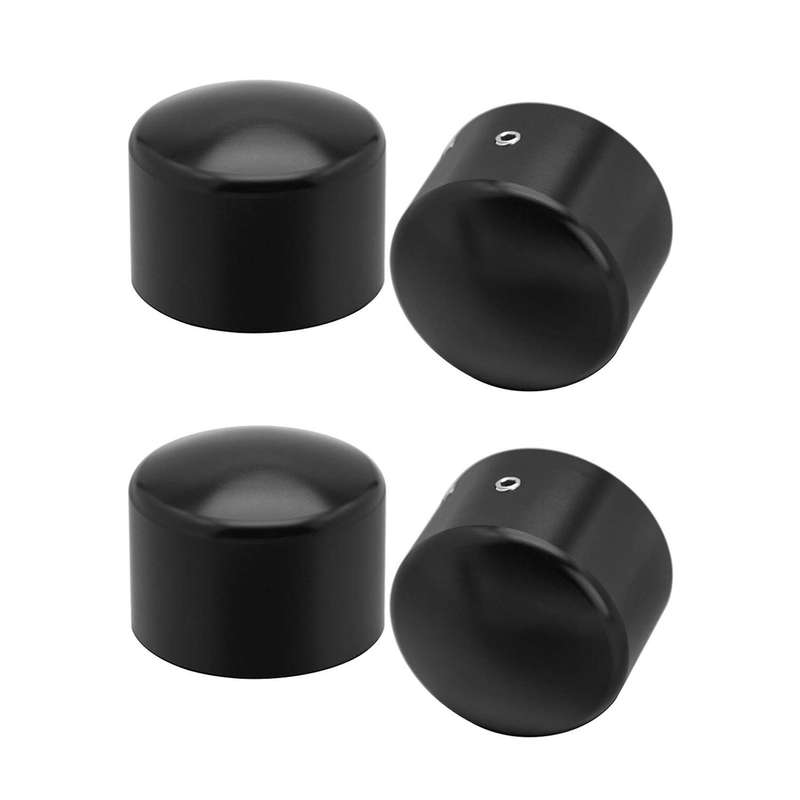 3 Pair Black Front Axle Nut Cover Cap