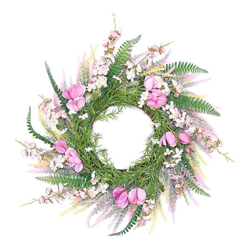 Large Lavender Peach Blossom Wreath Flower Farmhouse Garland Wreath