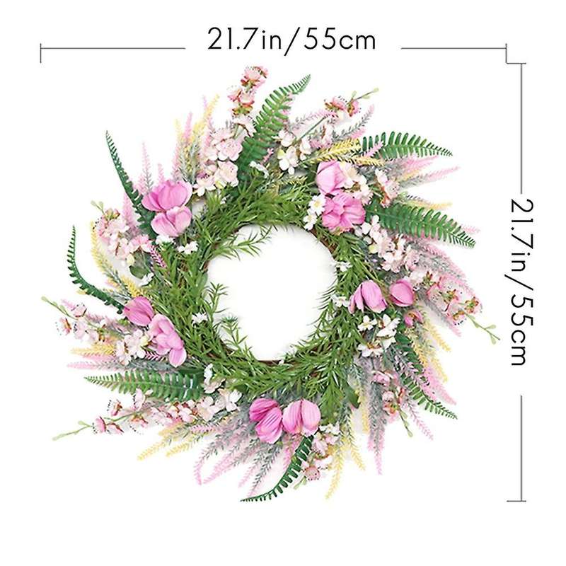 Large Lavender Peach Blossom Wreath Flower Farmhouse Garland Wreath
